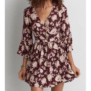 American Eagle Floral Wrap Dress